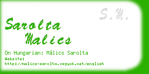 sarolta malics business card
